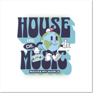 HOUSE MUSIC  - Moves My World (blue/purple) Posters and Art